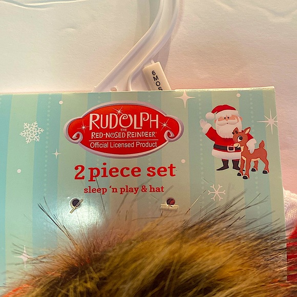 NEW RUDOLPH RED NOSED REINDEER 2 PIECE SET 6 MONTHS SUPER SOFT - Picture 7 of 12